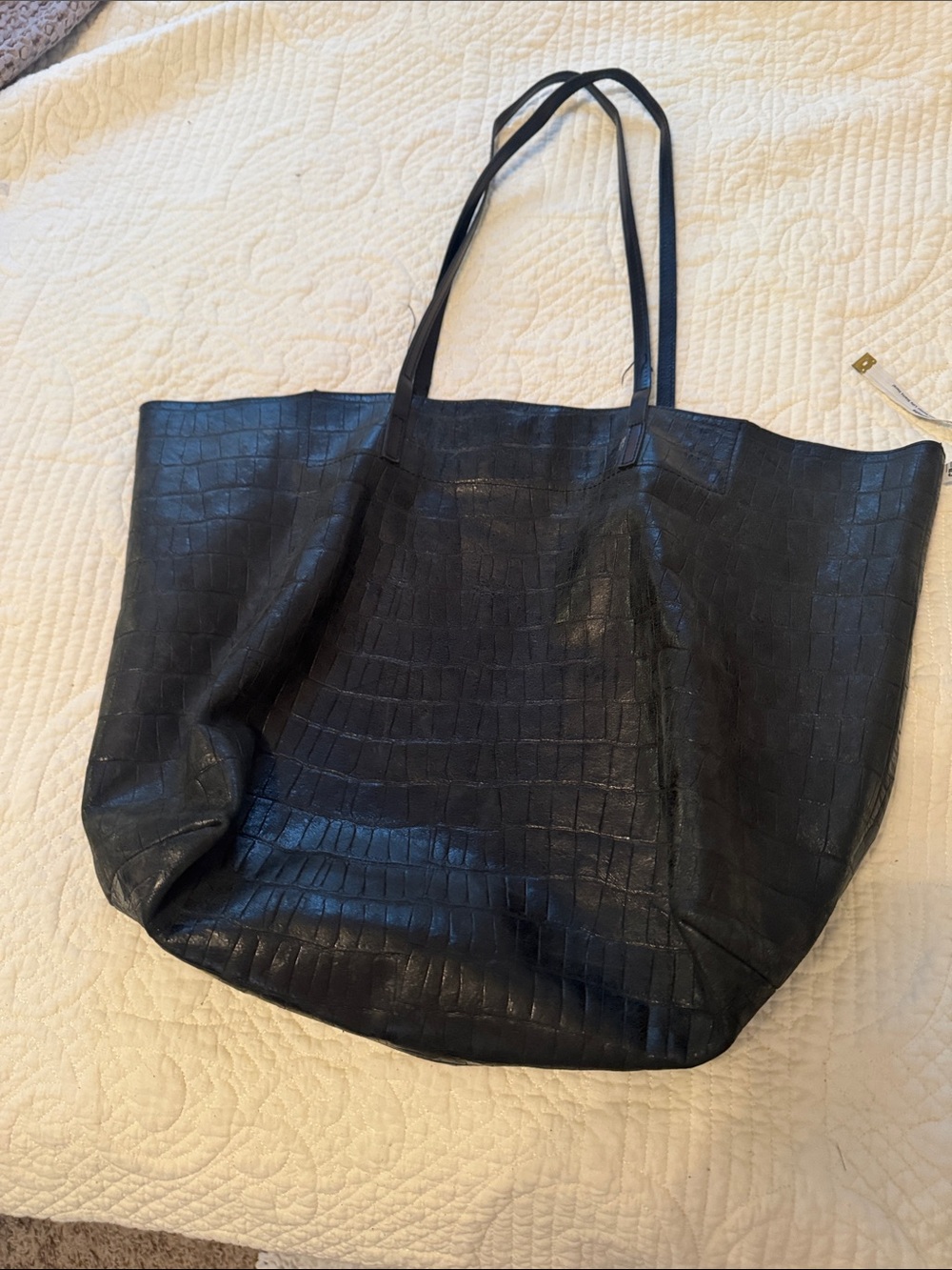 Joie Black Leather Tote with Interior Zip Pocket